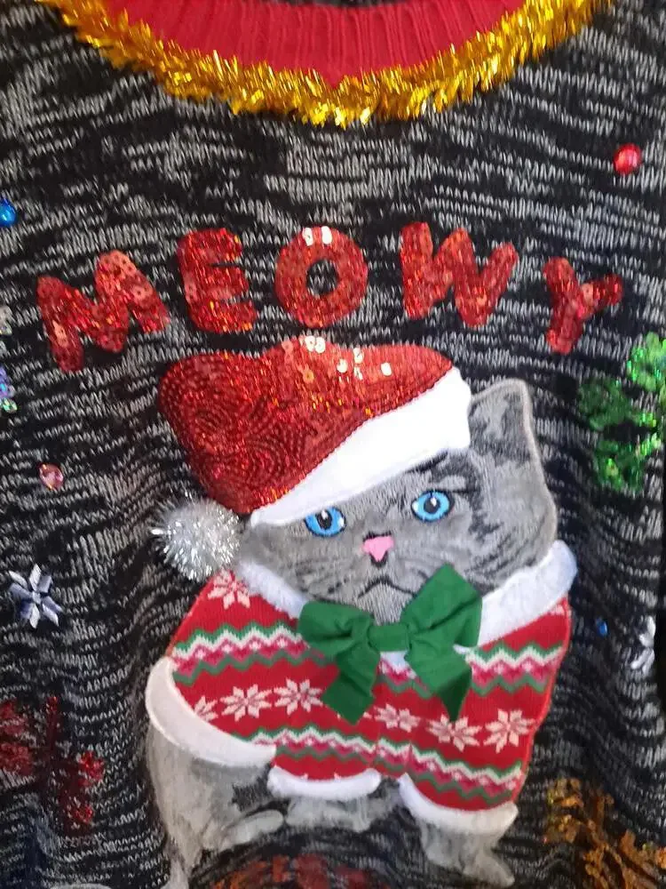 United States Sweater Mowey Christmas Sweater with‎ Sequin Size XXL